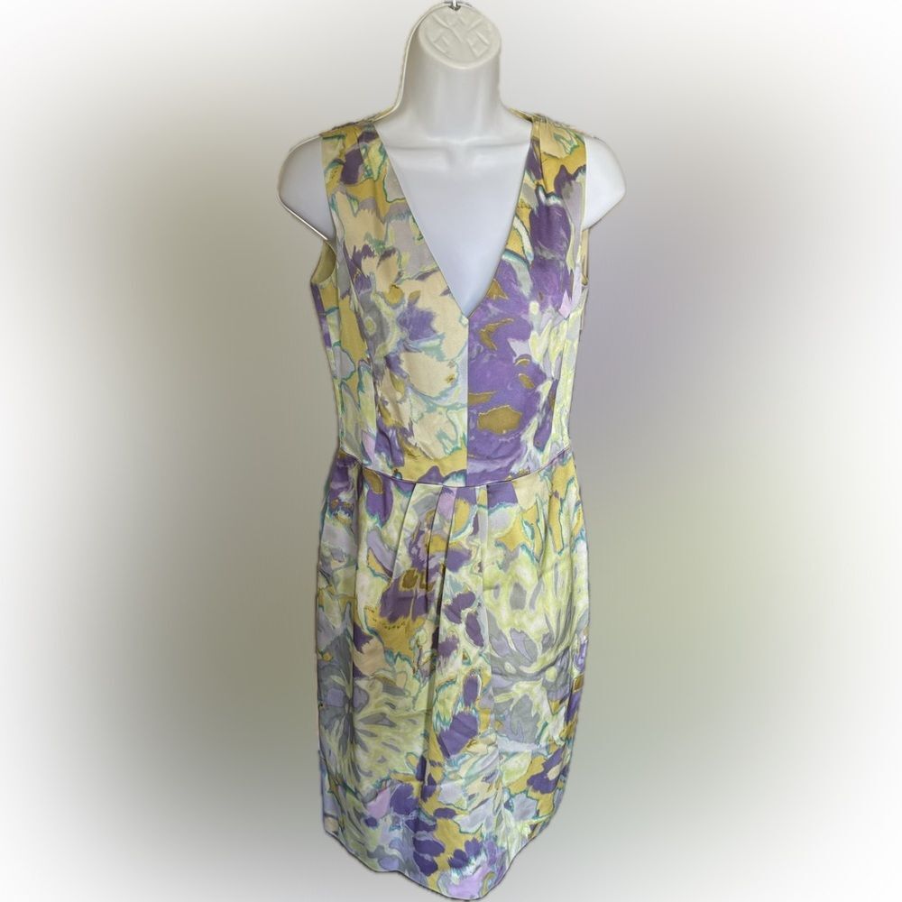 ETRO Multicolor Floral Yellow Dress Size 42 Italy US 6